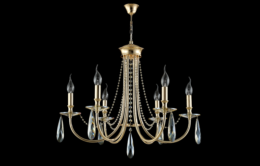 Подвесная люстра Crystallux VICTORIA VICTORIA SP6 GOLD/AMBER_CR