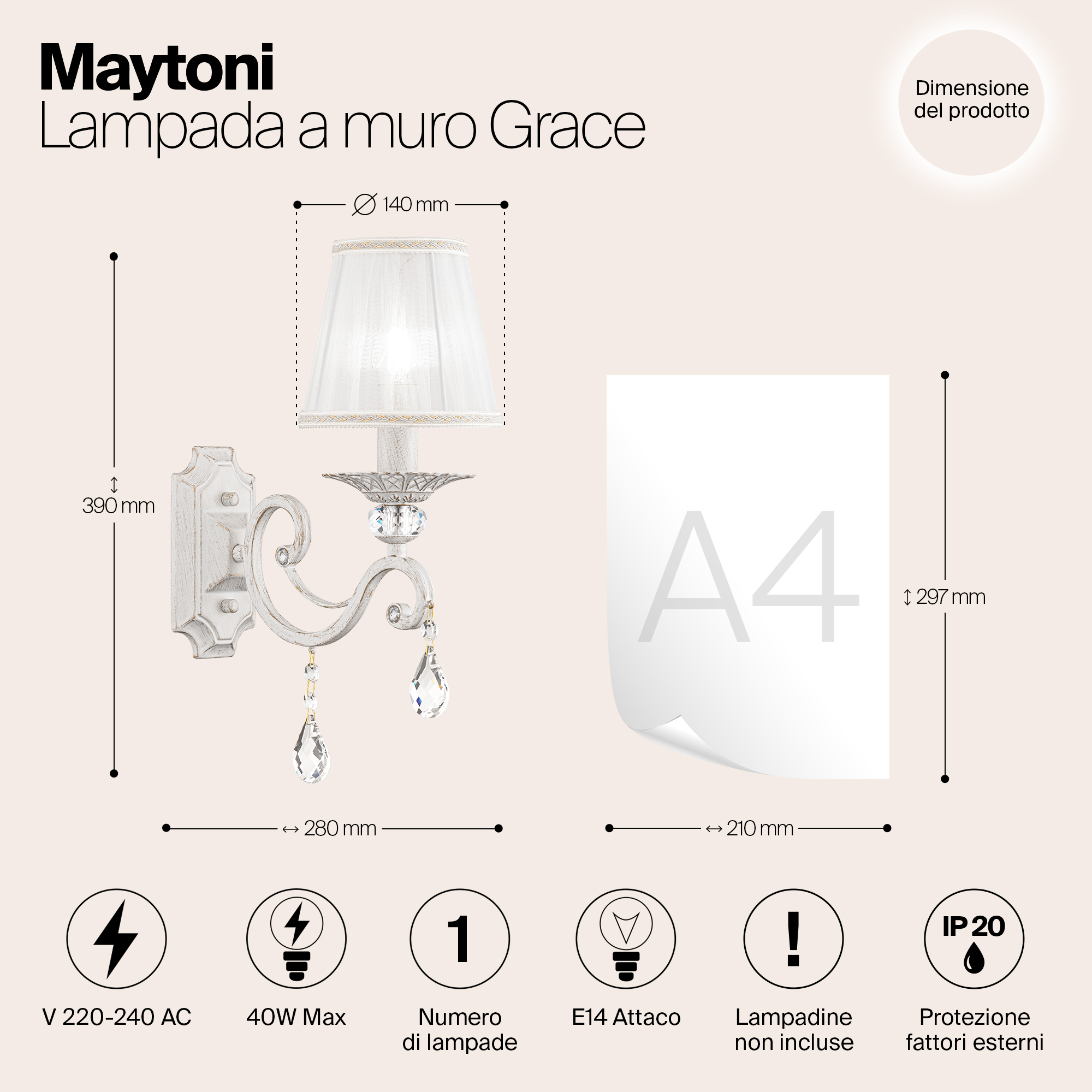 Бра Maytoni Elegant ARM247-01-G_MY