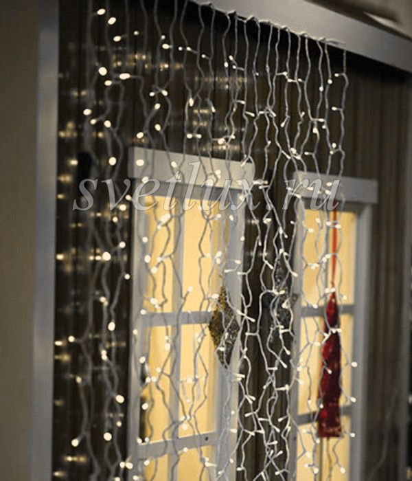 

Гирлянда Занавес 2 x 2 м Тепло-Белый 220В, 400 LED, Провод Прозрачный ПВХ, IP20 01-095, 01-095