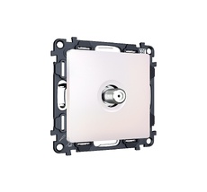 Комплект механизма TV розетки SAT 5-2400MHz 3.5dB ALFA Жемчуг QUANT (AP2130, VM215) Ambrella Volt MA213050_AMB