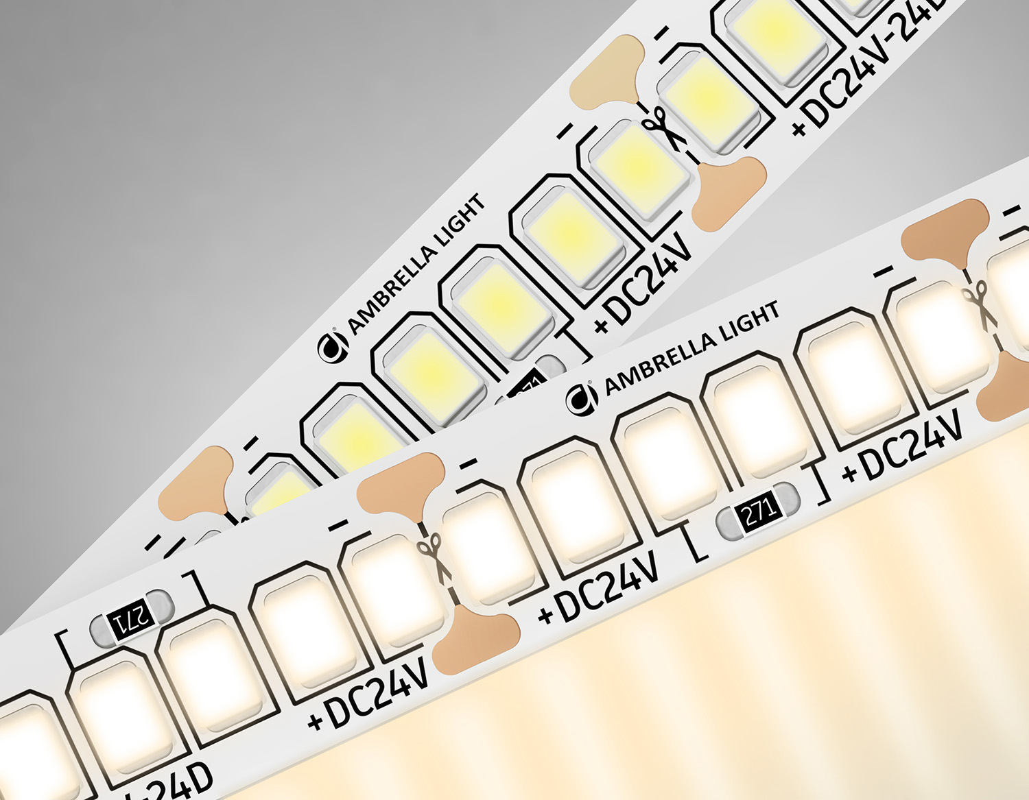 Светодиодная лента 2835 240Led, 22W m, 24V IP20 3000K 5m Ambrella Light GS GS3501_AMB