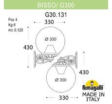 Уличный настенный светильник FUMAGALLI BISSO G30.131.000.BXF1RDN