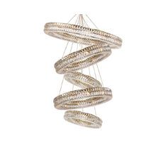 Подвесная люстра Newport Вертикальная композиция 10120 из пяти колец шириной в один хрусталь золото №33_NP