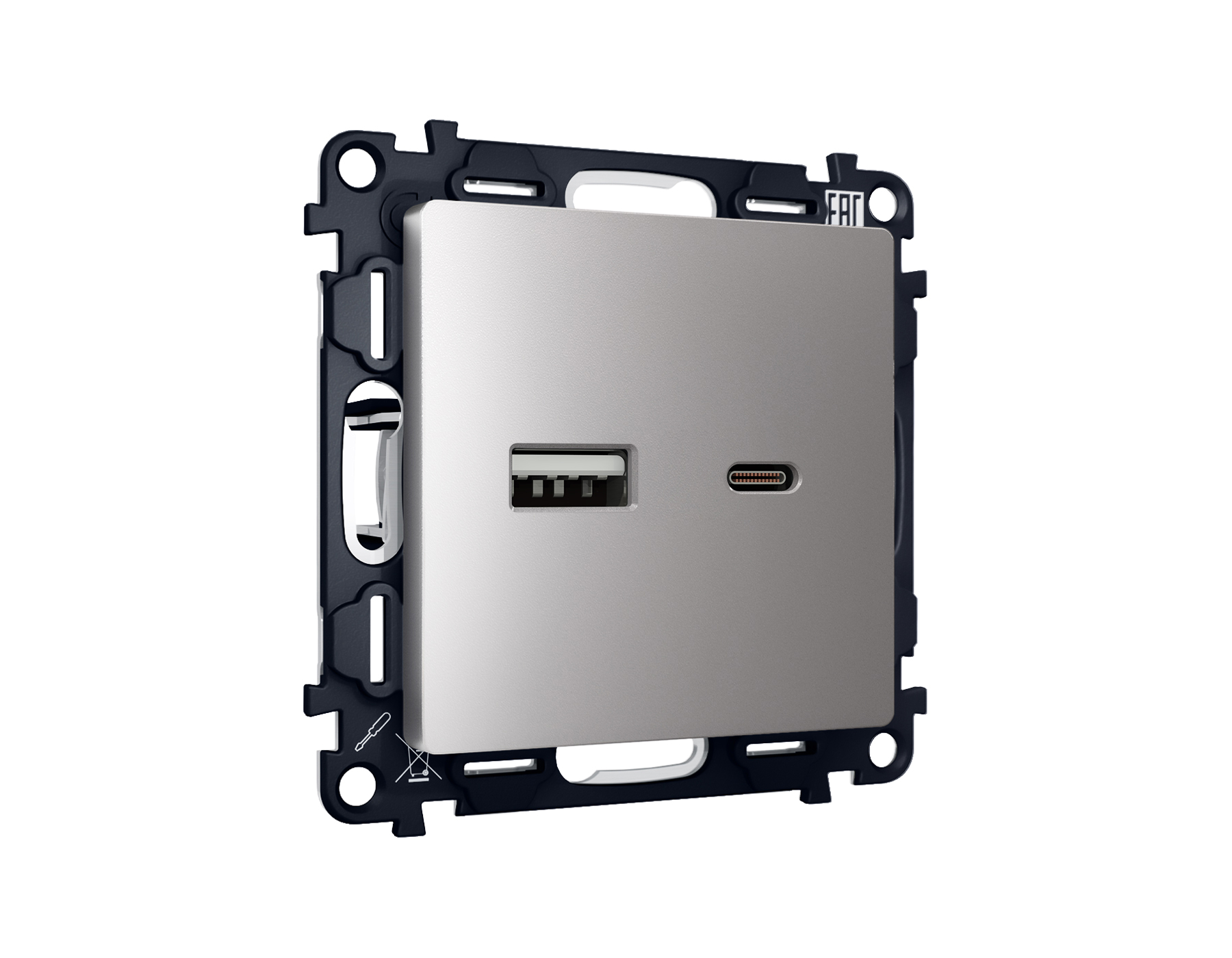 Розетка 2USB A+C 20W быстрая зарядка QUANT MA511010_AMB