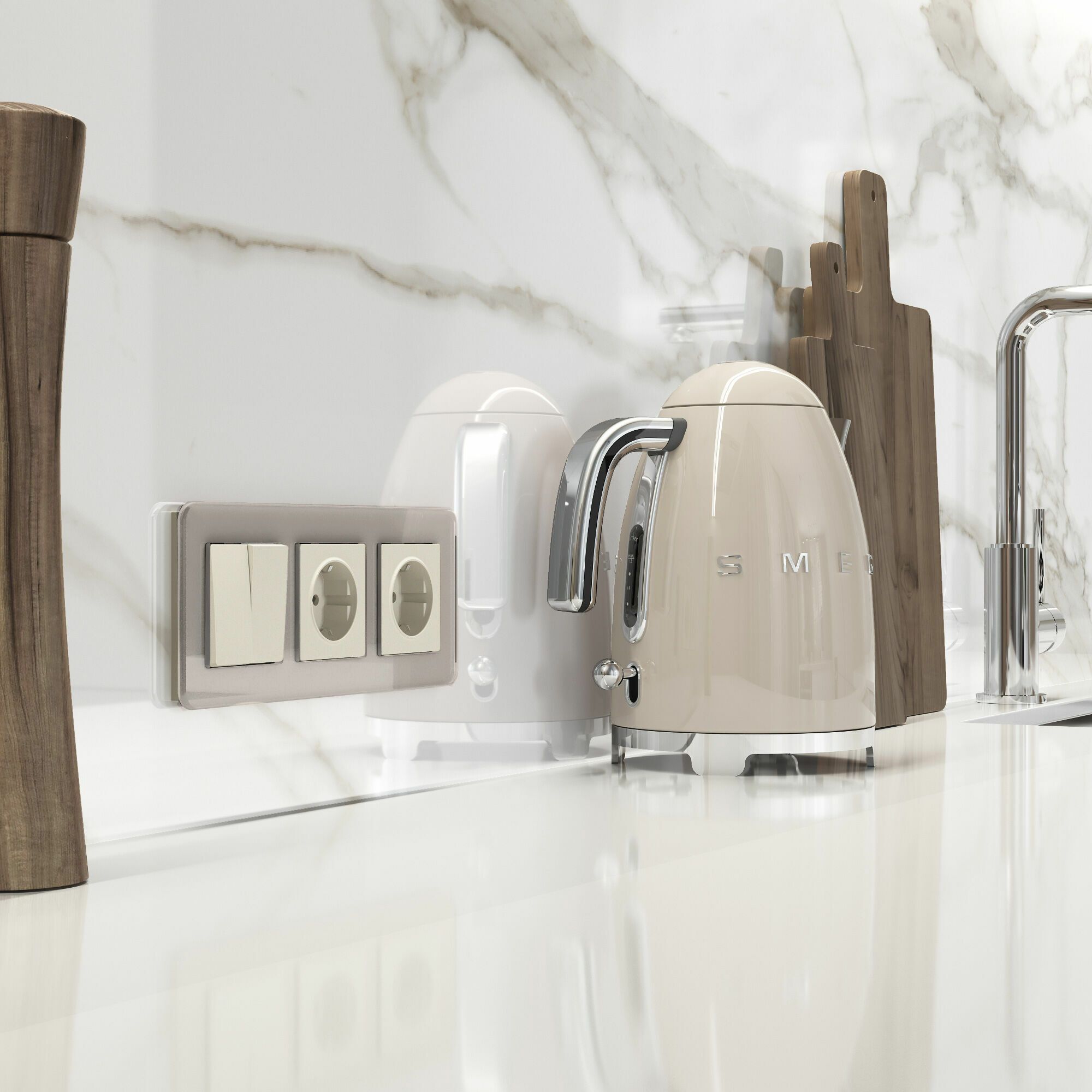 Розетка с заземлением и шторками Werkel a059275_WR