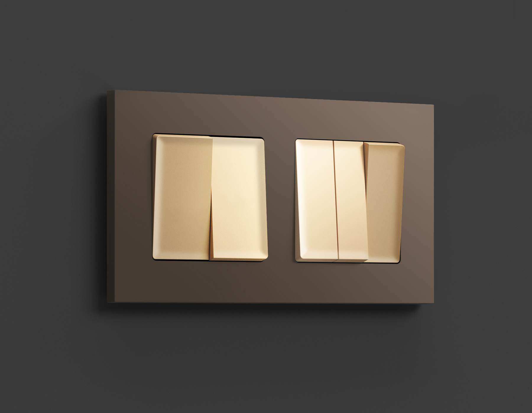 Лицевая панель для 2-клавишных выключателей QUANT Ambrella Volt ALFA AP6030_AMB