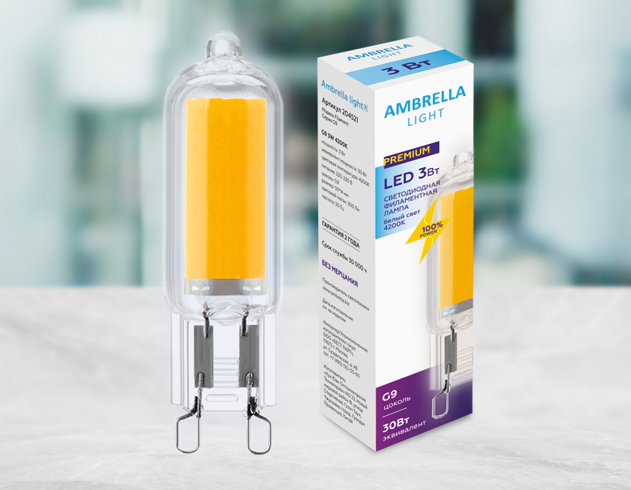 Светодиодная лампа Ambrella Light G9 7W 2700K 204521_AMB