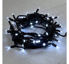 Гирлянда Нить 10м Белая 220В, 75 LED, Провод Черный Каучук, IP65 LL75-1-2W