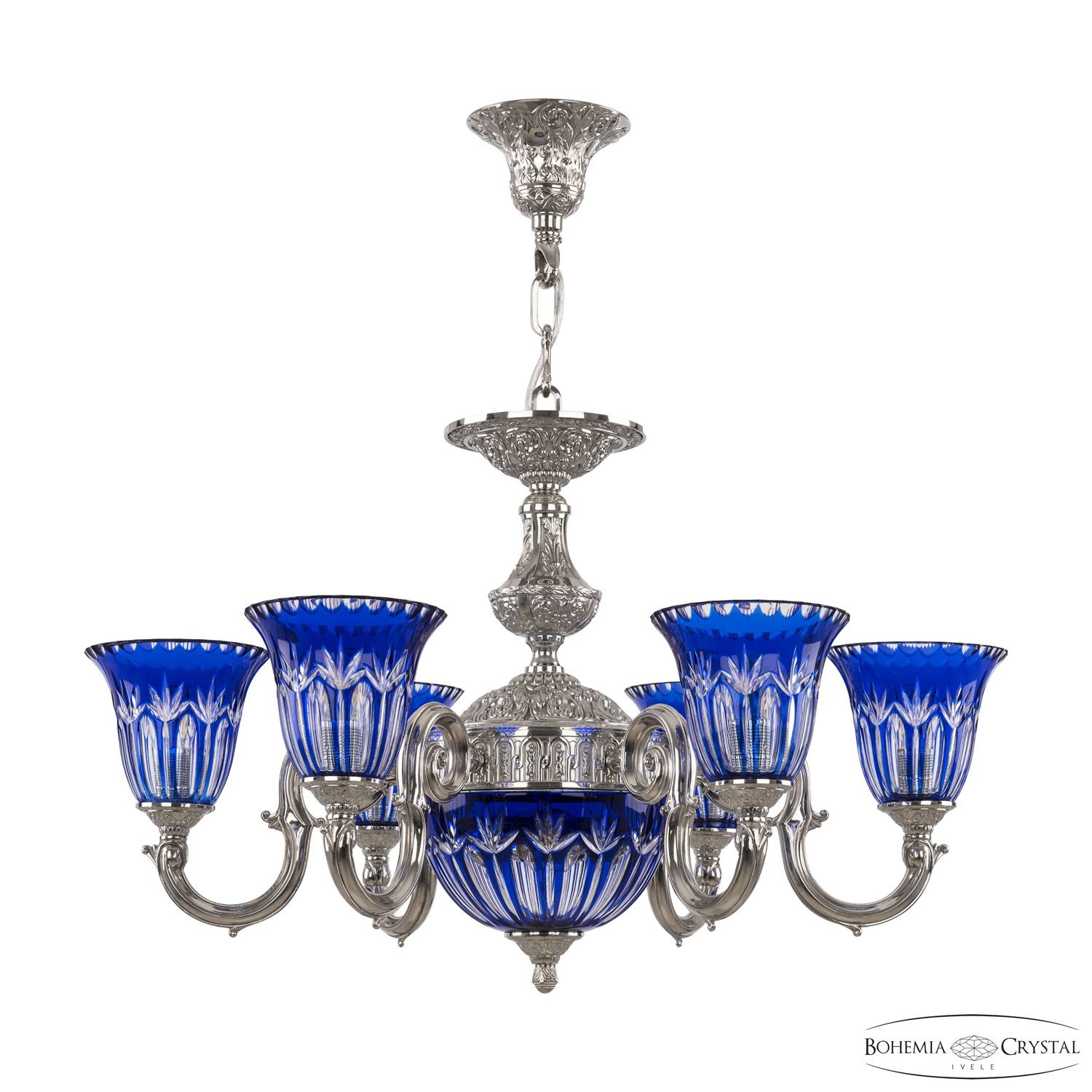 

Подвесная люстра Bohemia Ivele 72203P/6/175 Ni P2 U Clear-Blue/H-1I, 72203P/6/175 Ni P2 U Clear-Blue/H-1I