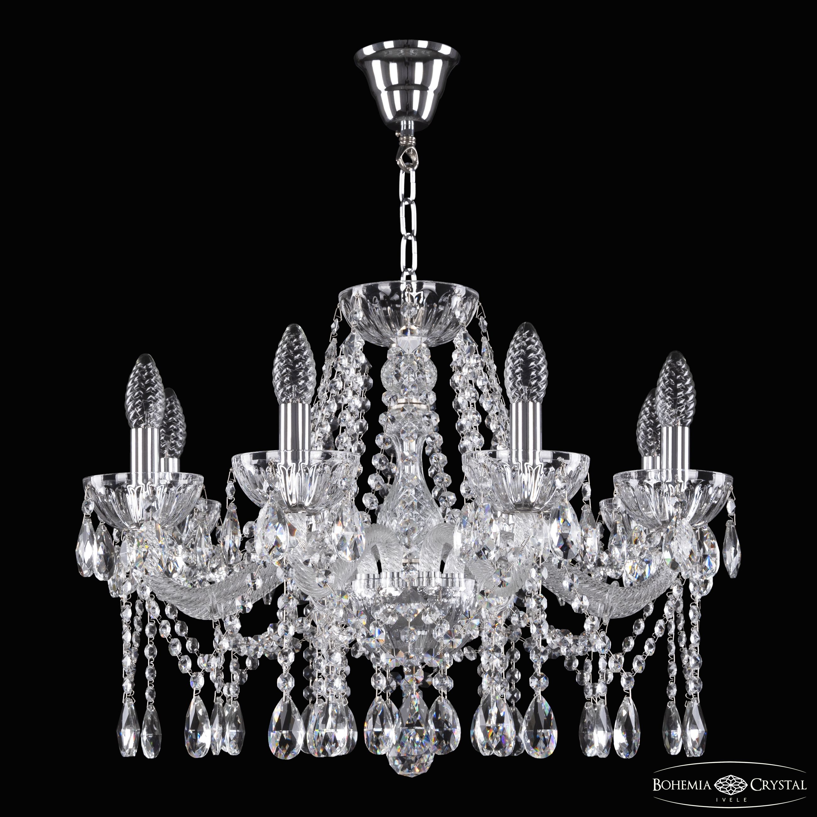 Хрустальная люстра Bohemia Ivele Crystal 5413/8/200 Ni Clear/M-1H_BI