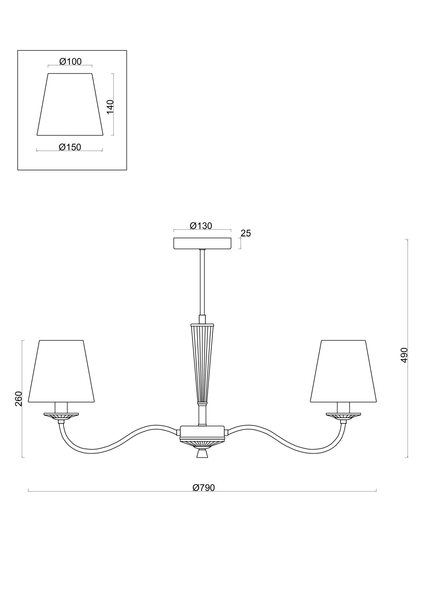 Потолочная люстра Freya на штанге Osborn FR2027PL-07BS_MY
