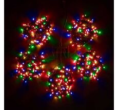 Комплект 5 Разноцветных Нитей по 20м с Мерцанием, 1000 LED, Провод Черный ПВХ, IP54 KDD1000BLW-11-1M