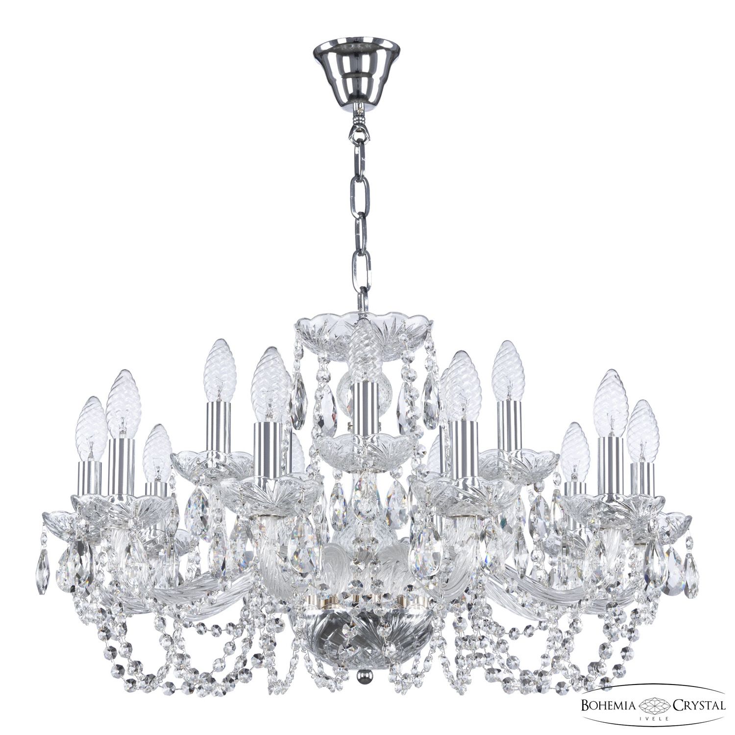 Хрустальная люстра Bohemia Ivele Crystal 119/10+5/240 Ni_BI