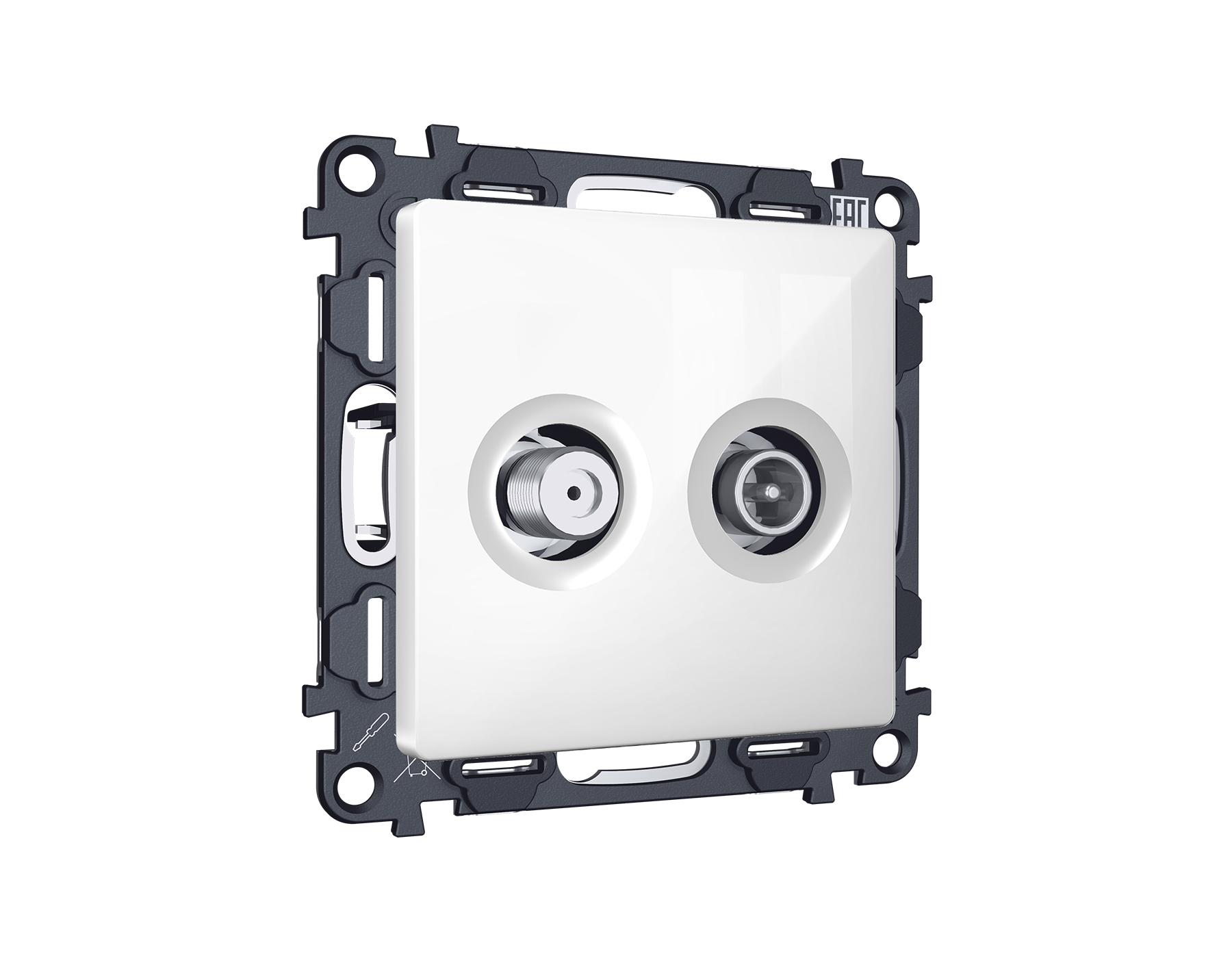 Комплект механизма розетки TV оконечной + SAT 5-862MHz 3.5dB/950-2150MHz 3.5dB ALFA QUANT (AP1133, VM217) Ambrella Volt MA113310_AMB