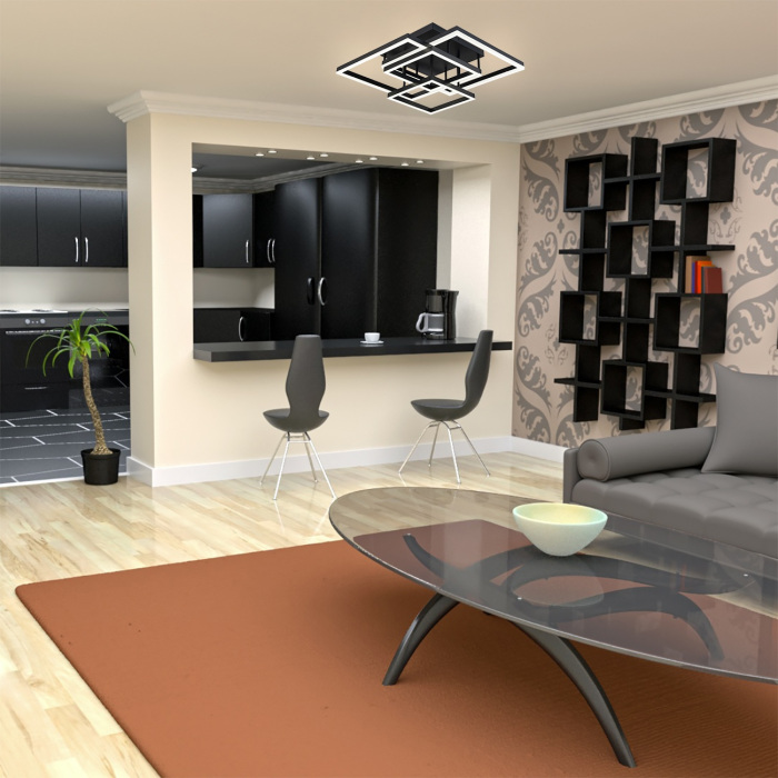 Потолочная люстра с пультом для led с пультом светодиодная Escada 10229/4LED Black_ESC