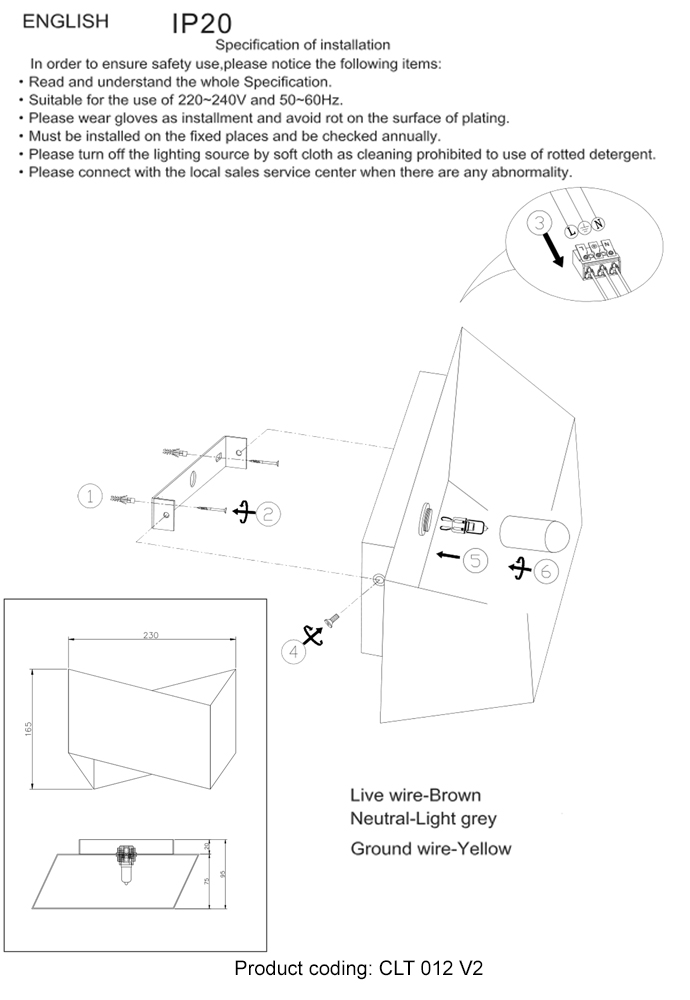 Настенный светильник Crystallux CLT 012 WH-SL V-2_CR