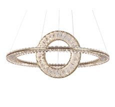 Подвесная люстра Newport Вертикальная композиция 8240 из двух плоских колец золото №48_NP