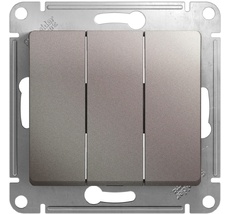 Выключатель встраиваемый трехклавишный (платина) Systeme Electric GSL001231
