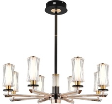 Потолочная LED люстра (+ночной режим) с ПДУ на штанге (13038/8R Black) Indigo V000186L