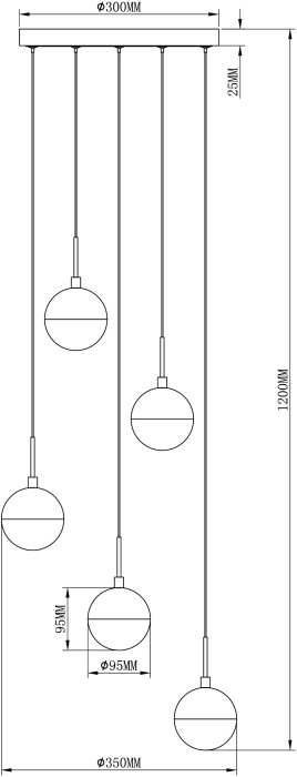 Подвесной светильник светодиодный Moderli V2833-5PL_MD