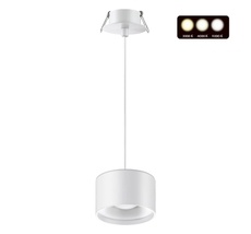 Подвесной светильник Novotech встраиваемый светодиодный с переключателем цветовой температуры, длина провода 2 метра GIRO 358964