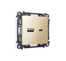 Розетка 2USB A+C 20W быстрая зарядка QUANT MA611010_AMB