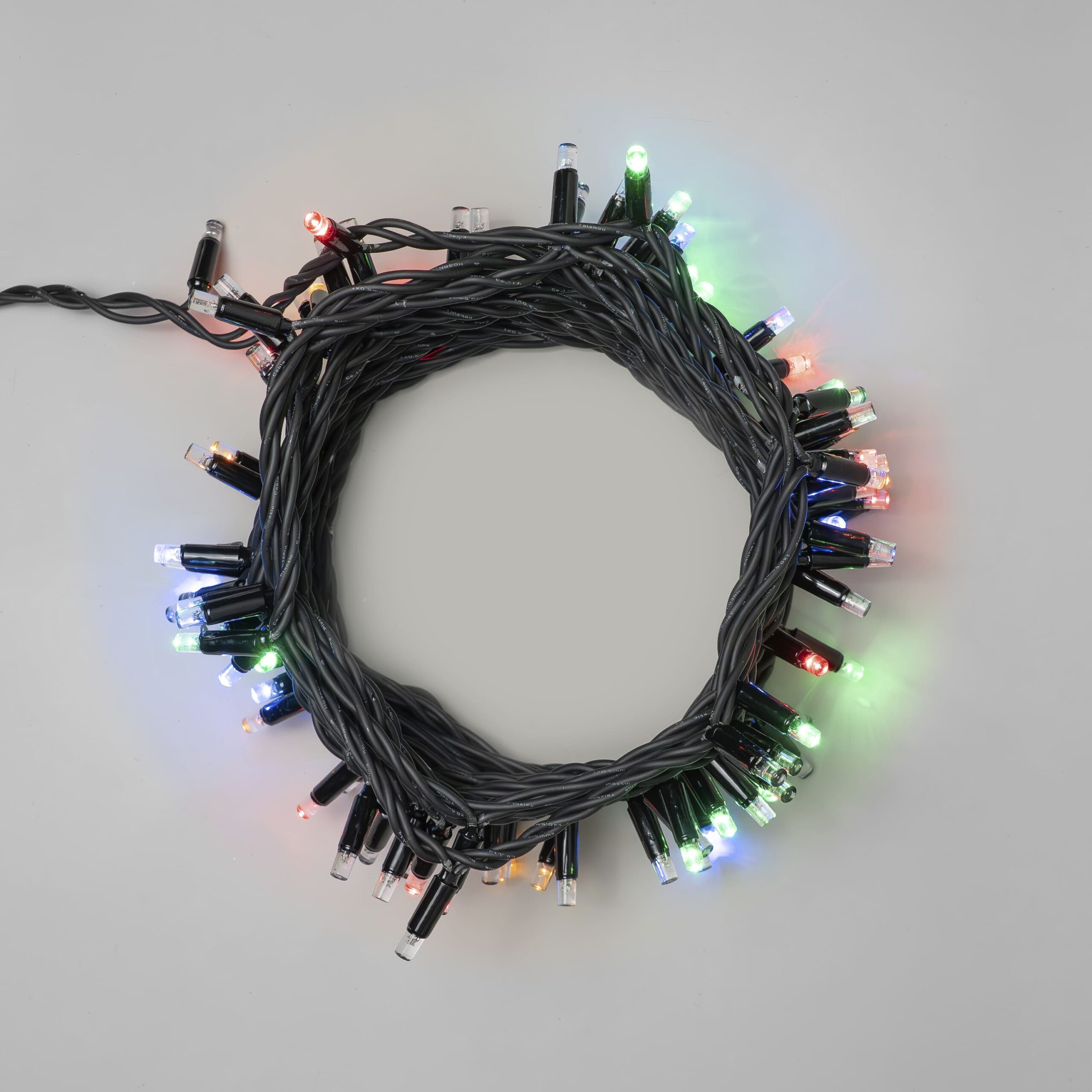 Гирлянда LTC Нить 10м Разноцветная с Мерцанием Каждого Диода 220В, 100 LED, Провод Черный Каучук, IP65 LL100ABL-1-2M