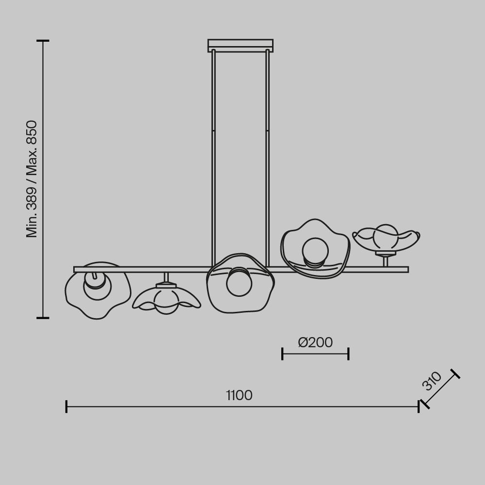 Подвесная люстра Maytoni Miracle MOD207PL-05BS_MY