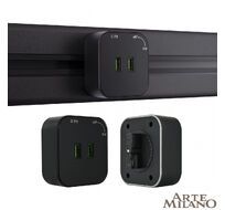 Трековая розетка Arte Milano track-sockets 380022TS/USBx2 Black