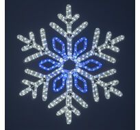 Светодиодная Снежинка Кристалл 0,7м Бело-синяя, Дюралайт на Металлическом Каркасе, IP65 LTC LC-13093