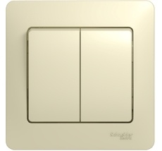 Выключатель встраиваемый двухклавишный (бежевый) Systeme Electric GSL000252