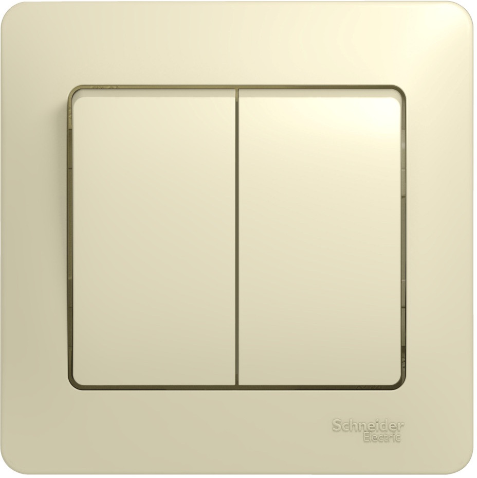 Выключатель встраиваемый двухклавишный (бежевый) Systeme Electric GSL000252