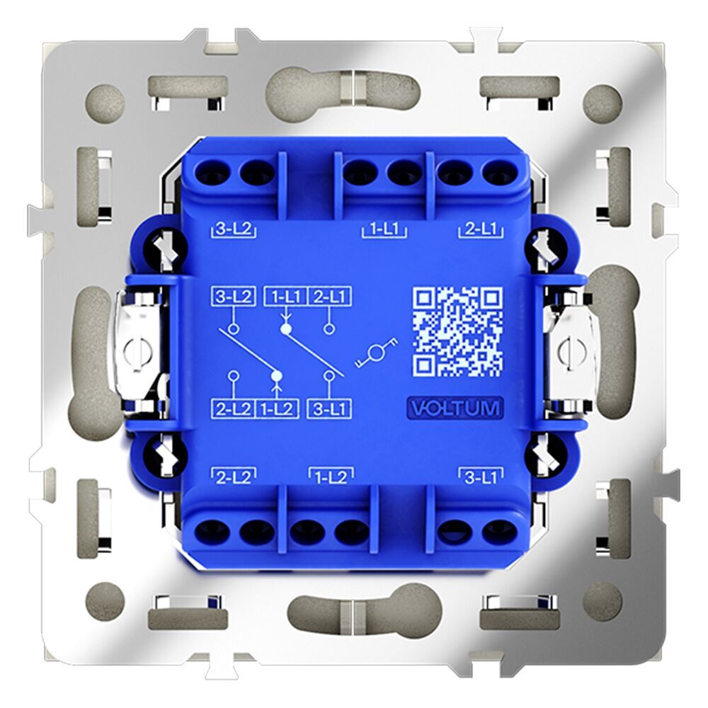 Проходной переключатель встраиваемый VOLTUM S70 двухклавишный 10А VLS020305