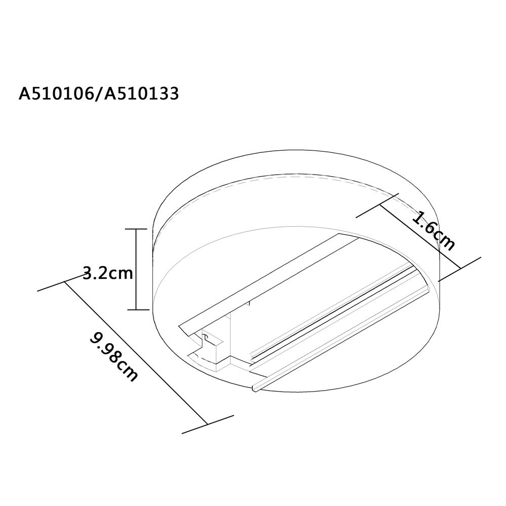 Шинопровод одноместный ARTE LAMPTRACK ACCESSORIES A510106