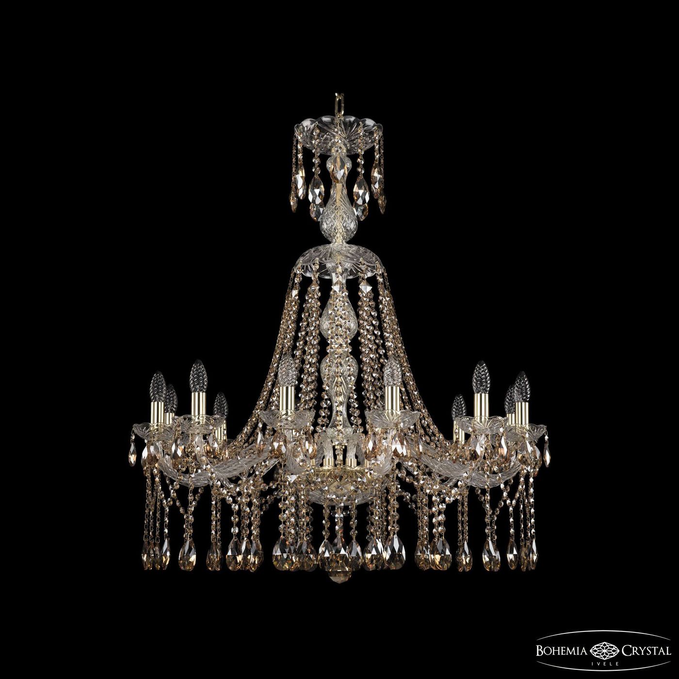 Хрустальная люстра Bohemia Ivele 1413/12/300/XL-91 G R721_BI