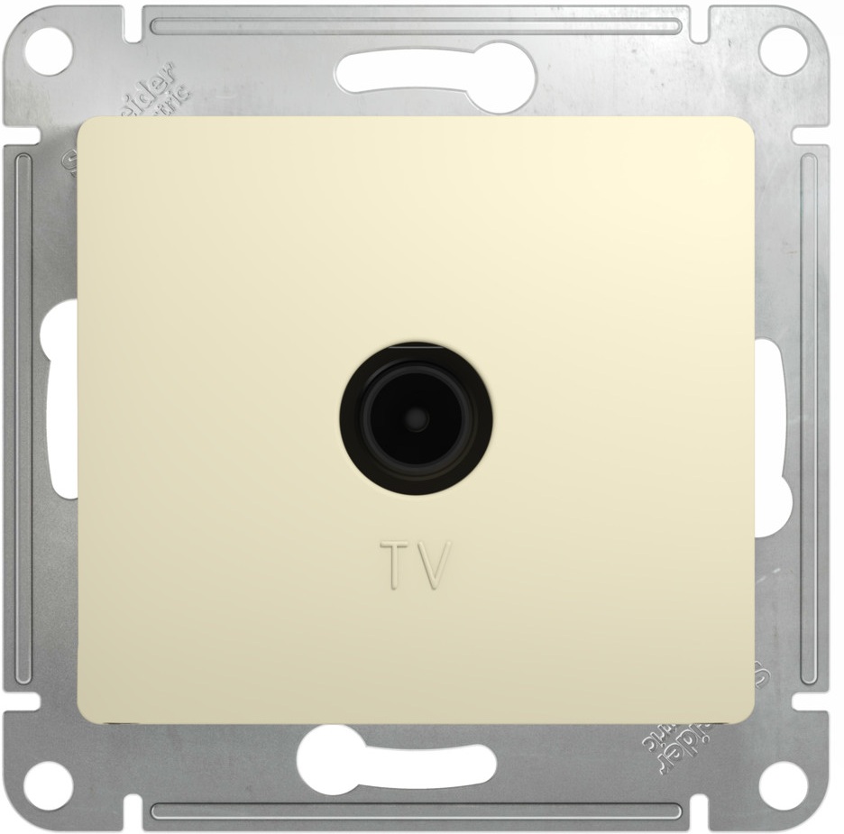 ТВ-розетка встраиваемая проходная (бежевый) Systeme Electric GSL000292