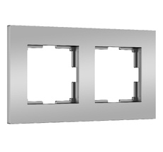 Рамка на 2 поста Slab (серебро матовый) Werkel a062813_WR