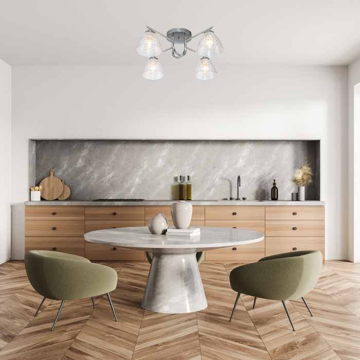 Потолочная люстра 659/4PL E27*60W Escada 659/4PL Chrome_ESC