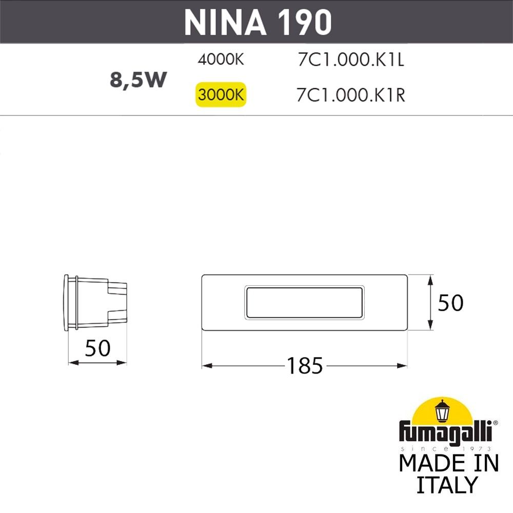 Светильник для подсветки лестниц NINA 7C1.000.000.WYK1L