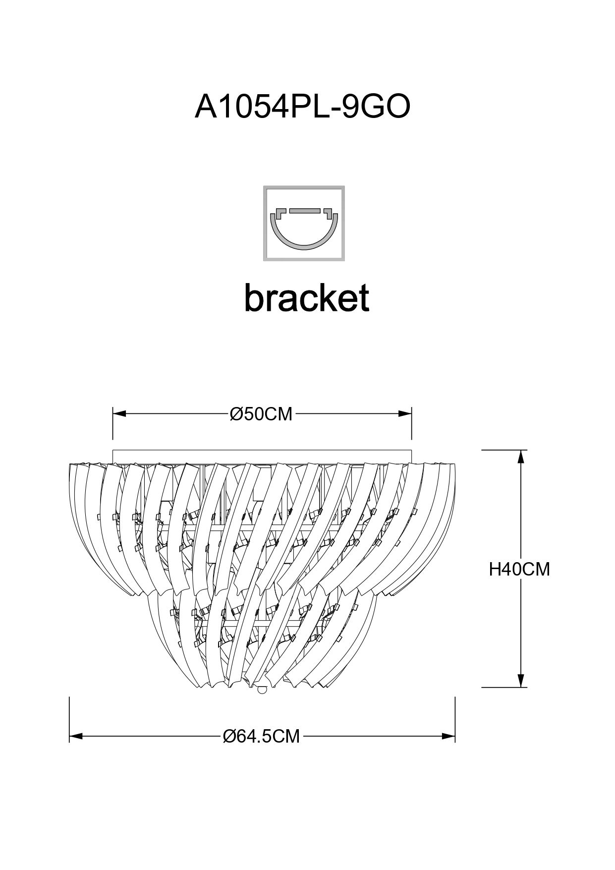 Потолочные люстры ARTE LAMP ELLA A1054PL-9GO