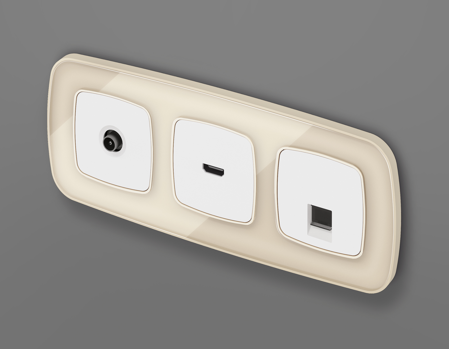 Лицевая панель для компьютерной/телефонной розетки RJ-45/RJ-11 QUANT Ambrella Volt OMEGA OP1320_AMB