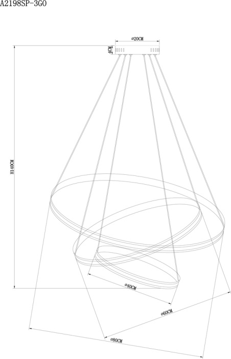 Подвесная люстра ArteLamp MERIDIANA A2198SP-3GO