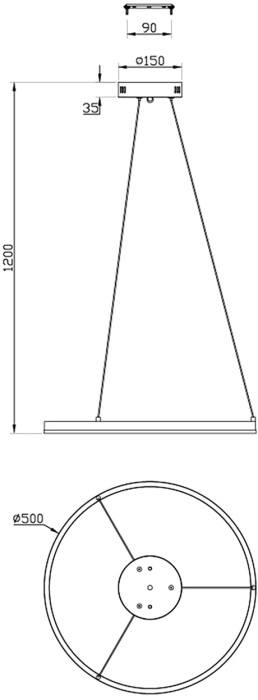 Люстра led подвесная с пультом (+ночной режим) Escada 10254/1LED Silver APP_ESC