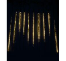 Гирлянда Тающие Сосульки 10шт по 80см, 24В, 840 Тепло-Белых Светодиодов, Провод Черный ПВХ, IP55 CCL720-10-1WW