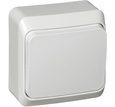 Выключатель накладной одноклавишный (белый) Systeme Electric BA10-004B