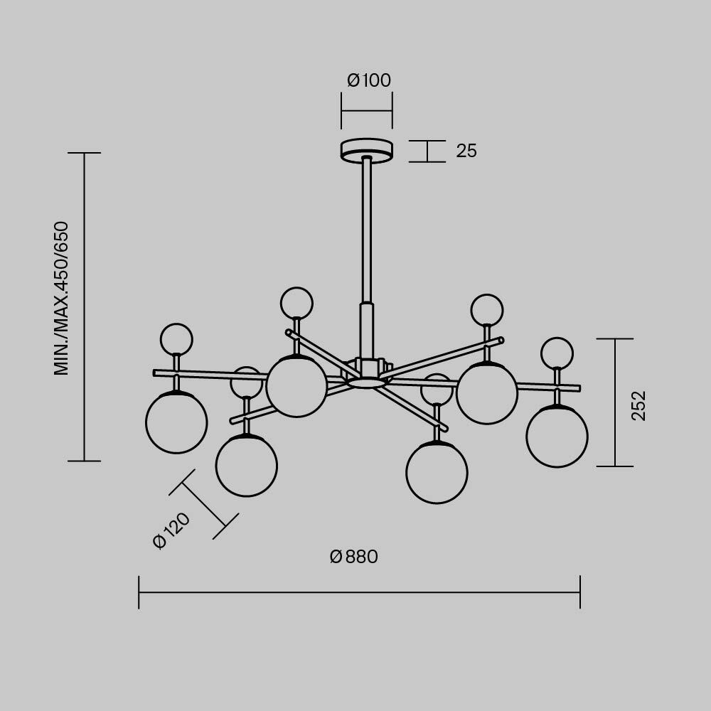 Подвесной светильник Maytoni Museo MOD436PL-07BS_MY
