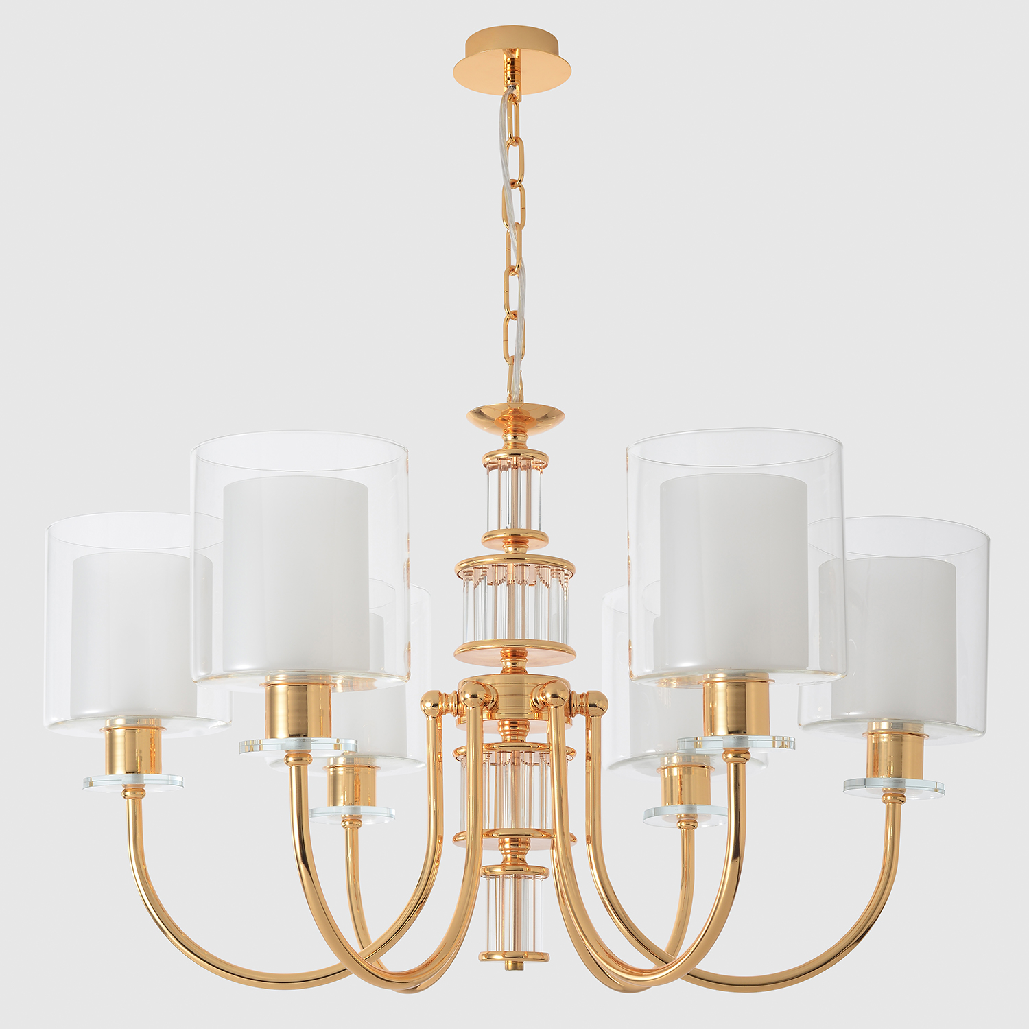 Подвесная люстра Crystal Lux ELENA ELENA SP6 GOLD_CR