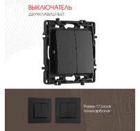 Выключатель двухклавишный 10AX 250V Arte Milano 217.30-2.black