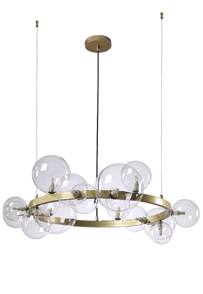 Подвесная люстра Crystallux AGATA AGATA SP15 V2 GOLD/TRANSPARENTE_CR
