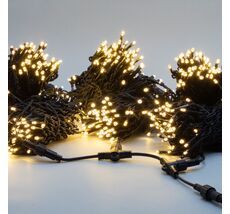 Комплект 3 Тепло-Белых Нити по 20м, 600 LED, Провод Черный Каучук 2,3мм, IP54 LTC ECO600-11-1WW